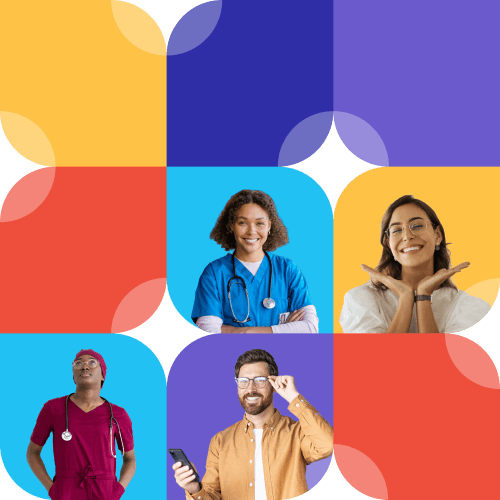 Healthcare professionals - nurses, doctors, and care workers